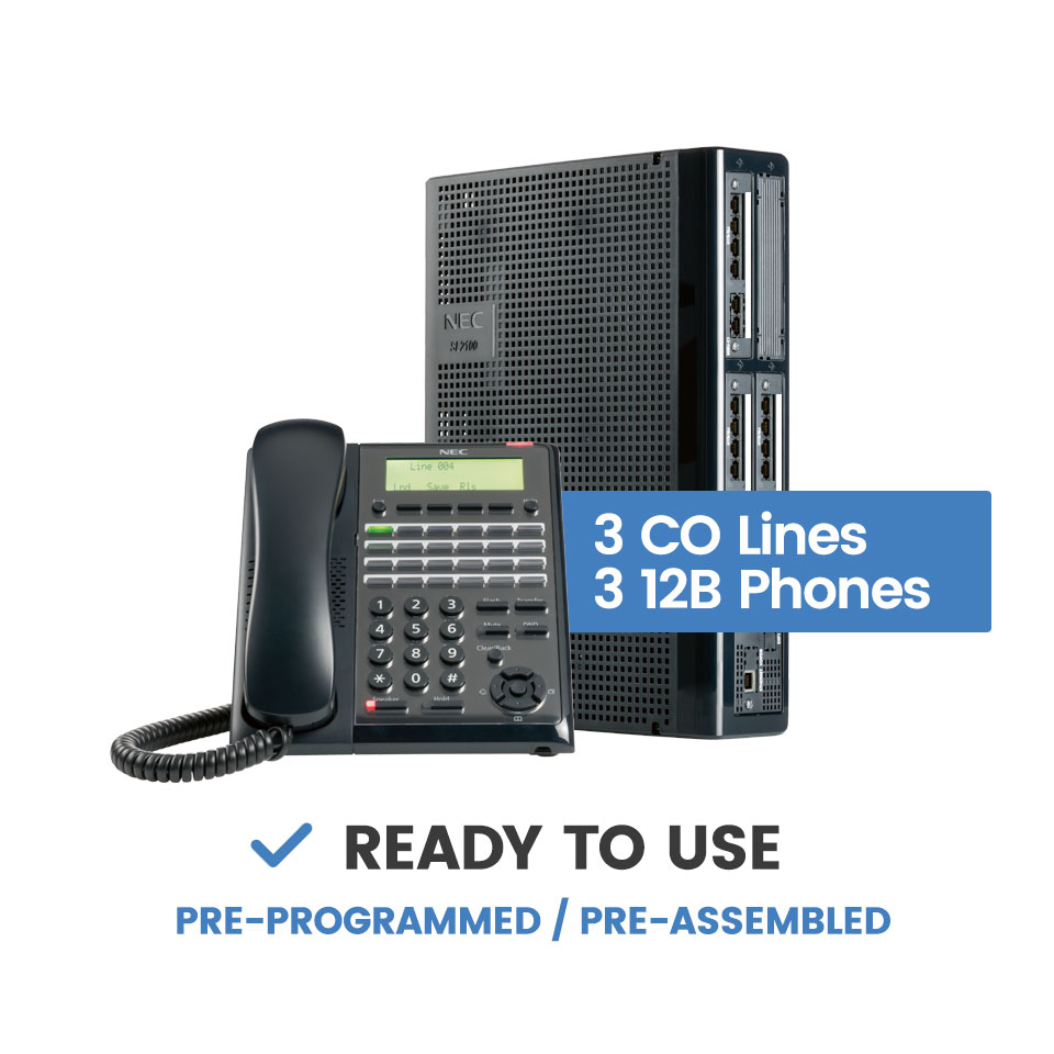 NEC SL2100 System Kit with (3) CO Lines and (3) 12-Button Phones