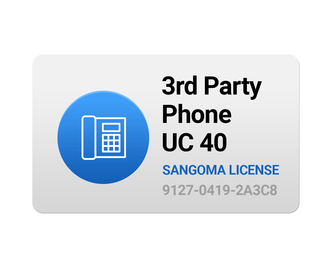 3rd Party Phones Provisioning License for UC 40