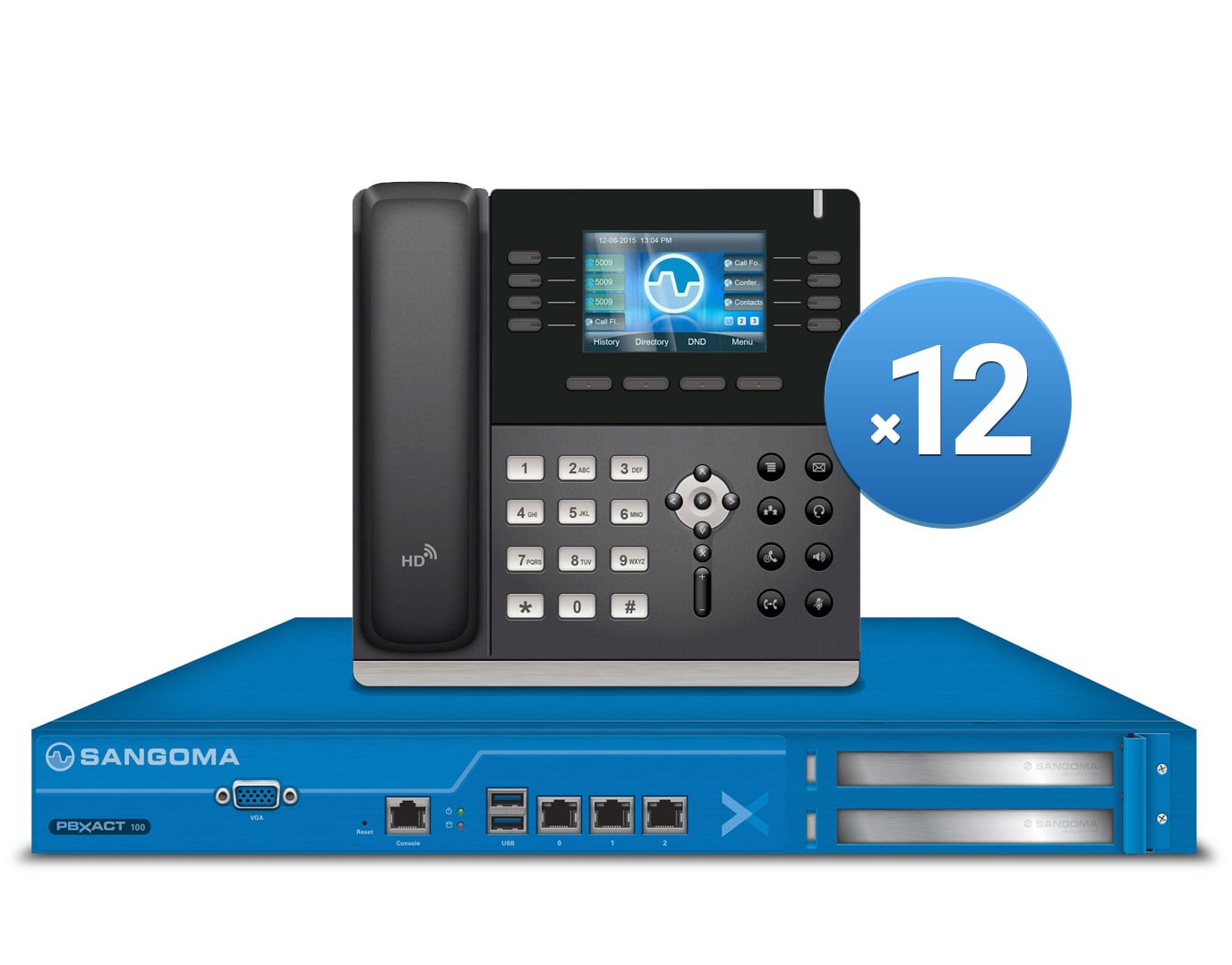 Sangoma PBXact UC 100 Kit with (12) s500 Phones